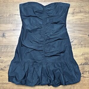 BCBGMAXAZRIA 12 Black Strapless Dress Bubble Hem Party Cocktail‎ LBD Sweetheart